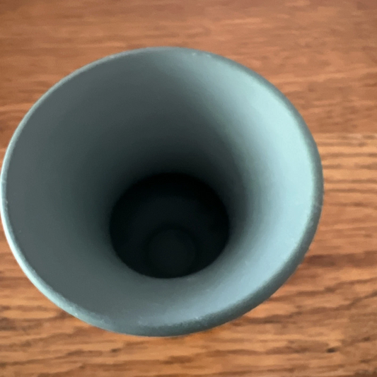 Vintage Style Teal Green & White Jasperware Mini Vase – 3.5” Decorative Piece